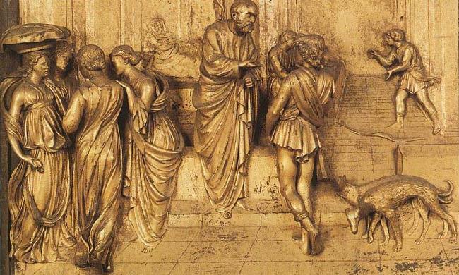 Lorenzo Ghiberti Isaac Sends Esau to Hunt oil painting picture